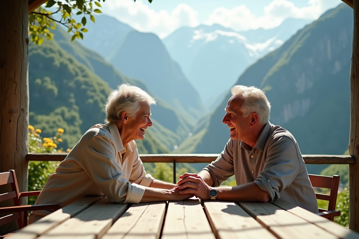 Couple âgé profitant d