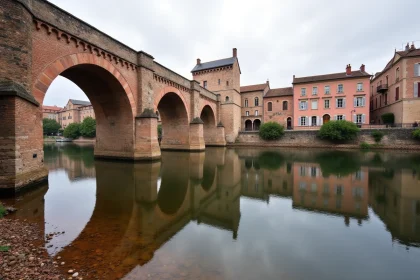 Le Pont Vieux de Montauban et ses reflets dans le Tarn, symbole historique de la ville en Occitanie